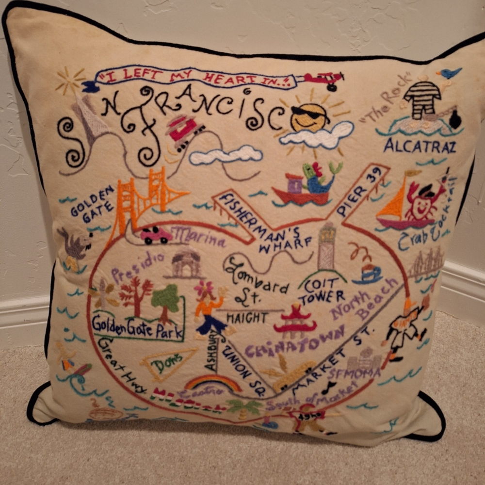 Catstudio San Francisco 18×18 Hand Embrioded 2001 Pillow